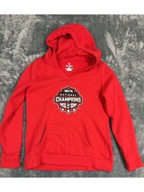 Womens Fanatics Georgia Bulldogs National Champions 2021 Red Hoodie Sweatshirt M